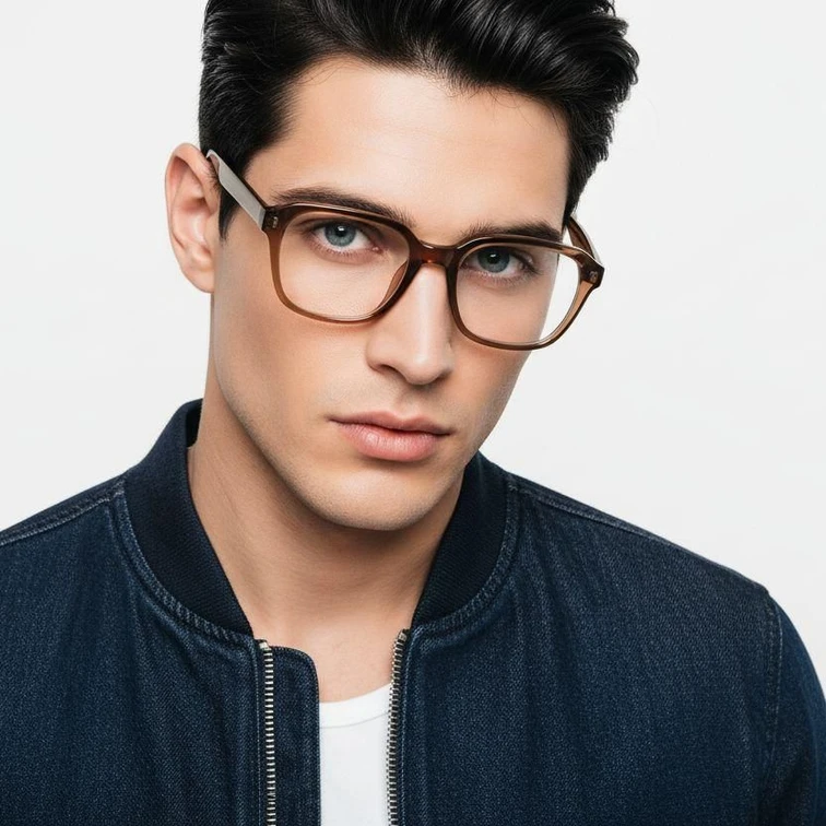 Rectangular Brown TR90 Glasses #BS1025-0107