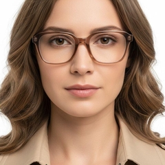 Gafas rectangulares TR90 marrones #BS1025-0107