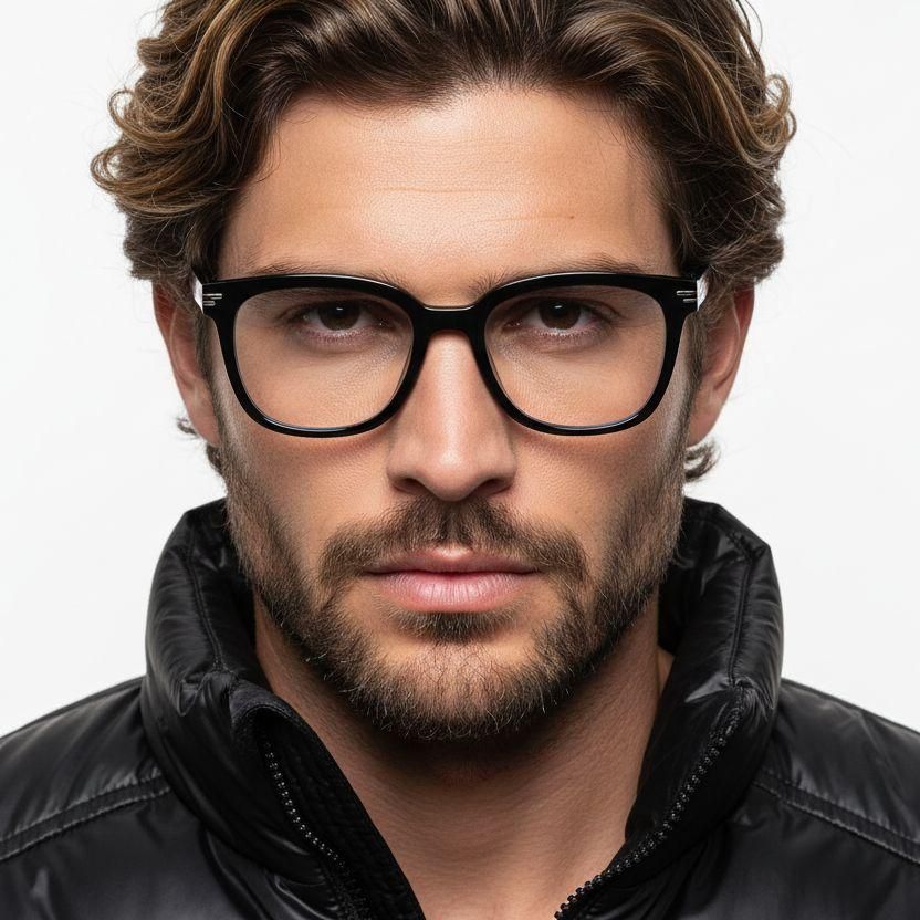 Rectangular Black TR90 Glasses #BS1025-0110