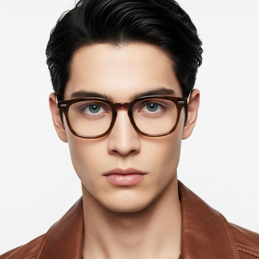 Gafas rectangulares TR90 marrones #BS1025-0124