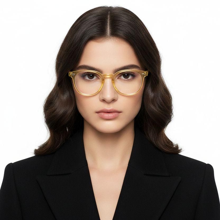 Oval Yellow TR90 Glasses #BS1025-0178