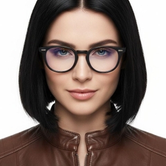 Gafas ovaladas negras TR90 #BS1025-0179