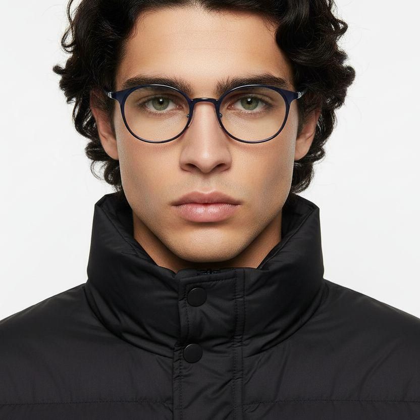 Oval Blue Ultem Glasses #BS1025-0229