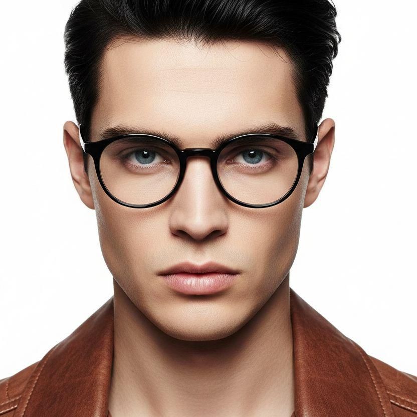 Lunettes ovales noires Ultem #BS1025-0232