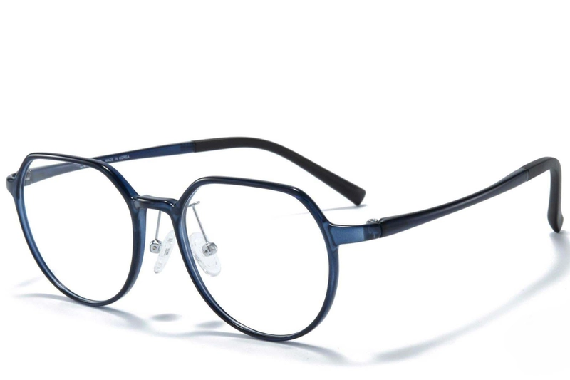 Geometric Blue Ultem Glasses #BS1025-0243