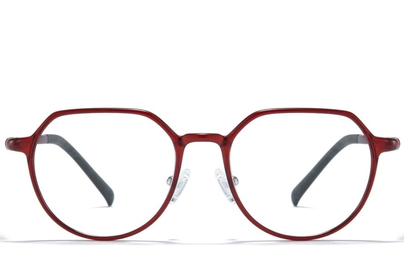 Geometric Red Ultem Glasses #BS1025-0244