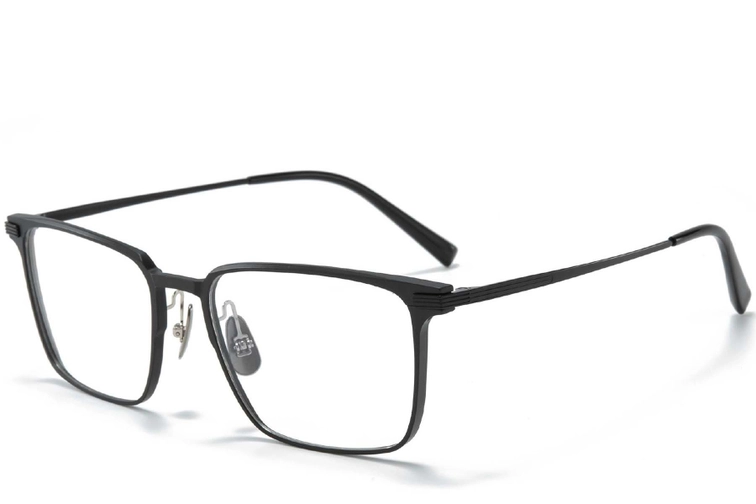 Rectangular Black Metal Glasses #BS1025-0257