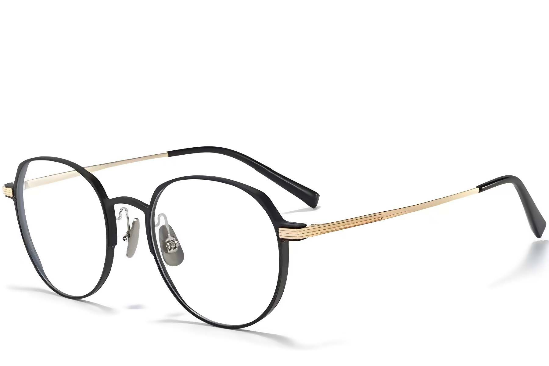 Oval Golden Metal Glasses #BS1025-0258