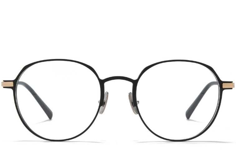 Oval Golden Metal Glasses #BS1025-0258