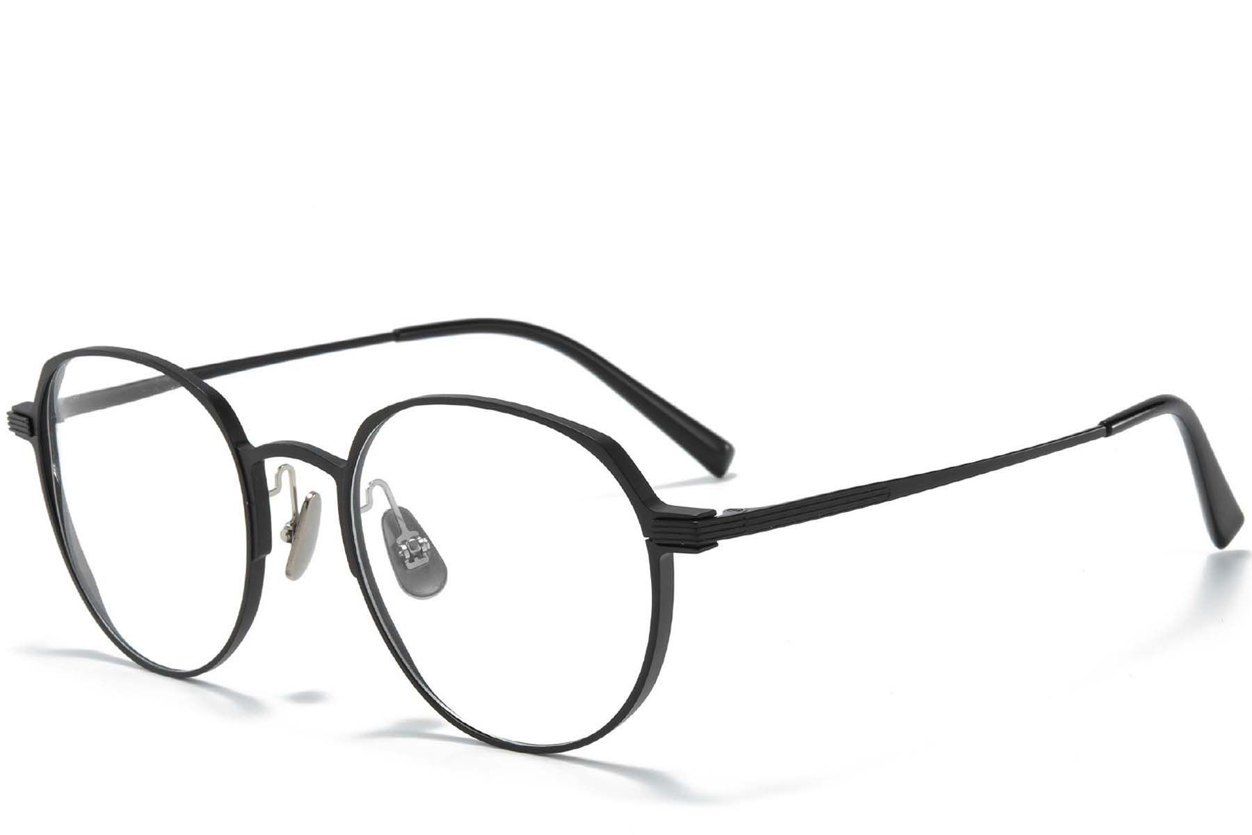 Oval Black Metal Glasses #BS1025-0259