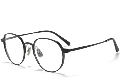 Lunettes ovales en métal noir #BS1025-0259