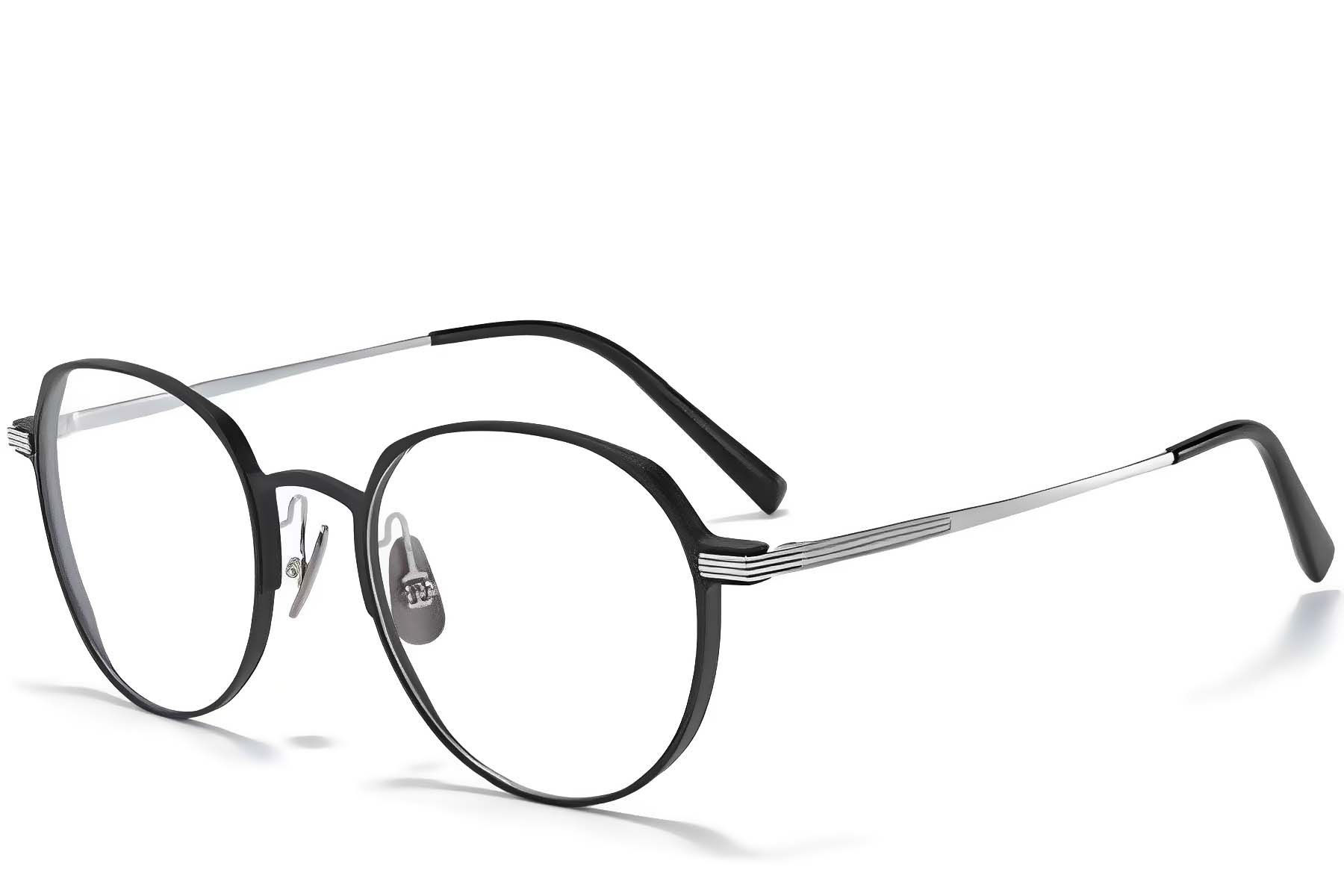 Oval Silver Metal Glasses #BS1025-0260