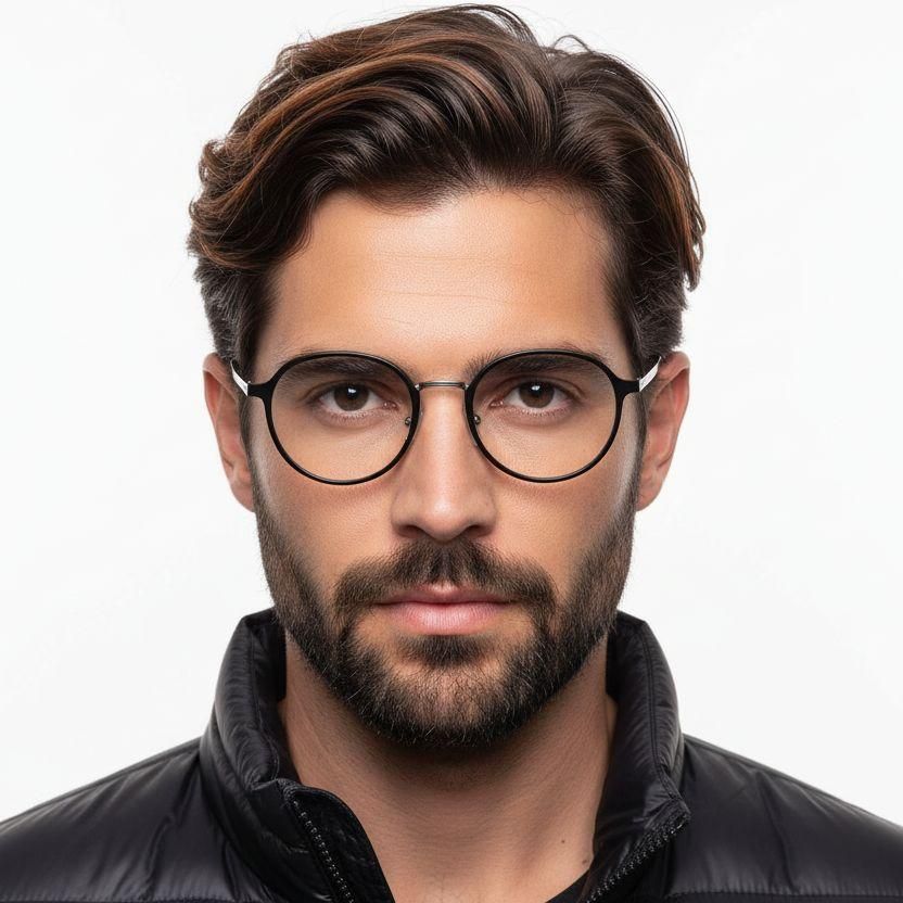 Gafas ovaladas de metal plateado #BS1025-0260