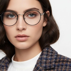 Gafas ovaladas de metal plateado #BS1025-0260