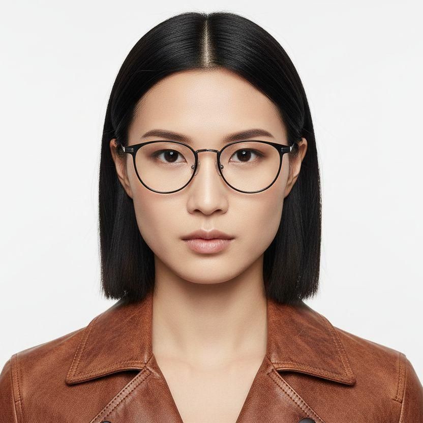 Oval Silver Metal Glasses #BS1025-0262