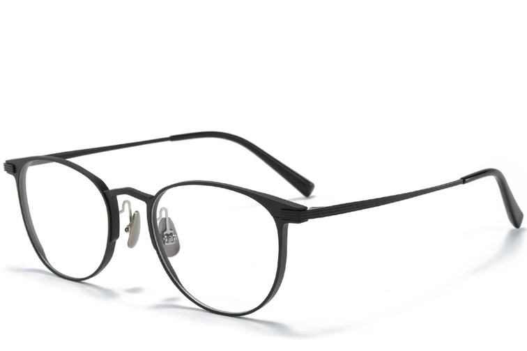 Oval Black Metal Glasses #BS1025-0263