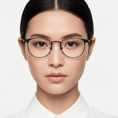 Gafas ovaladas de metal negro #BS1025-0263