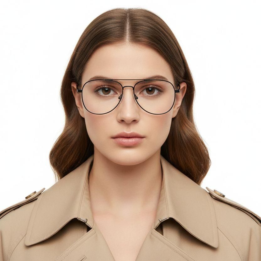 Aviator Silver Metal Glasses #BS1025-0265