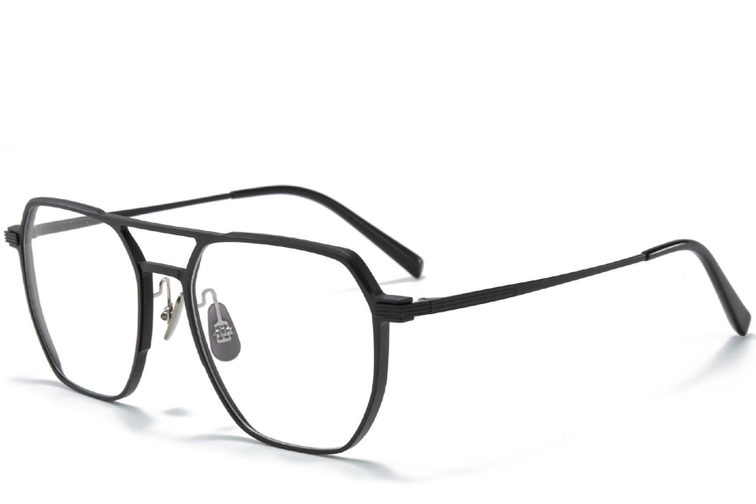 Lunettes aviateur noires en métal #BS1025-0269