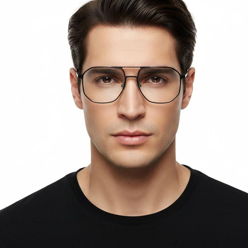 Aviator Silver Metal Glasses #BS1025-0271