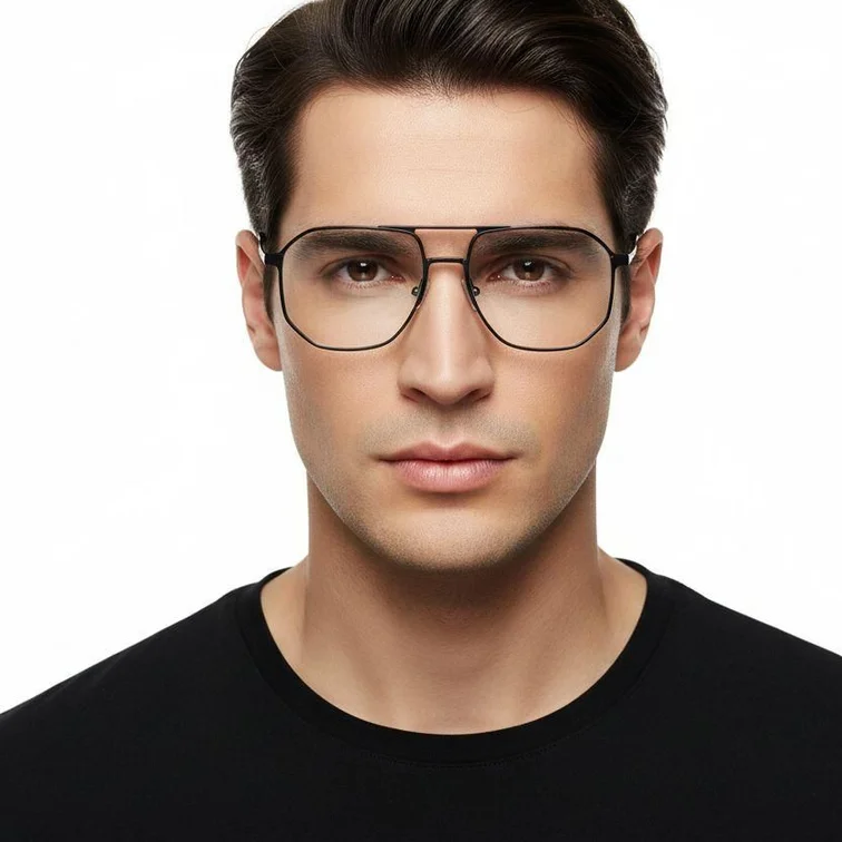 Aviator Silver Metal Glasses #BS1025-0271