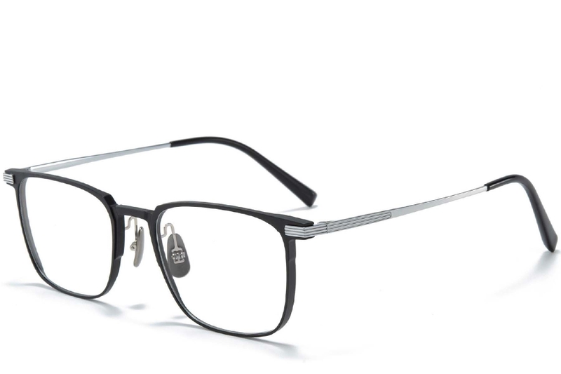 Rectangular Silver Metal Glasses #BS1025-0274