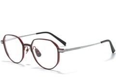 Geometric Red Metal Glasses #BS1025-0281