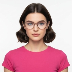 Gafas geométricas de metal rojo #BS1025-0281