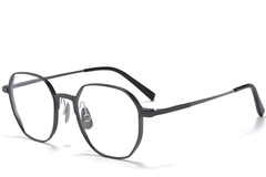 Gafas geométricas de metal gris #BS1025-0284