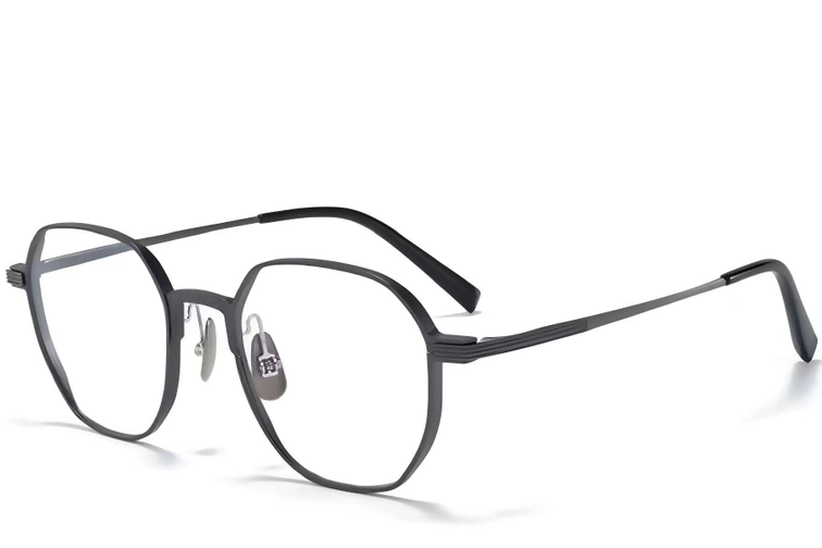 Gafas geométricas de metal gris #BS1025-0284