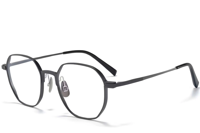 Gafas geométricas de metal gris #BS1025-0284