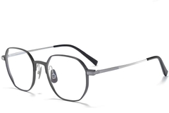 Gafas geométricas de metal gris #BS1025-0285