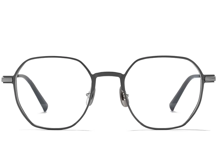 Gafas geométricas de metal gris #BS1025-0285