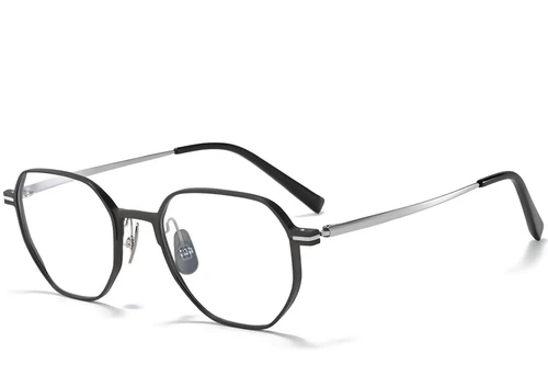 Lunettes géométriques en métal argenté #BS1025-0287