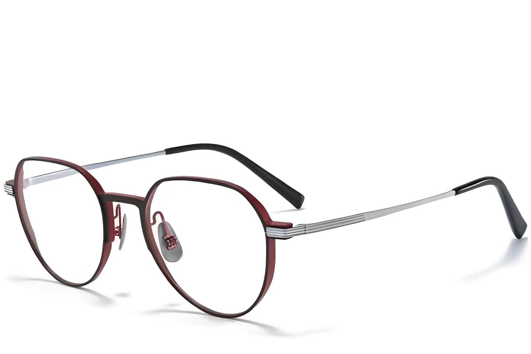 Geometric Red Metal Glasses #BS1025-0295