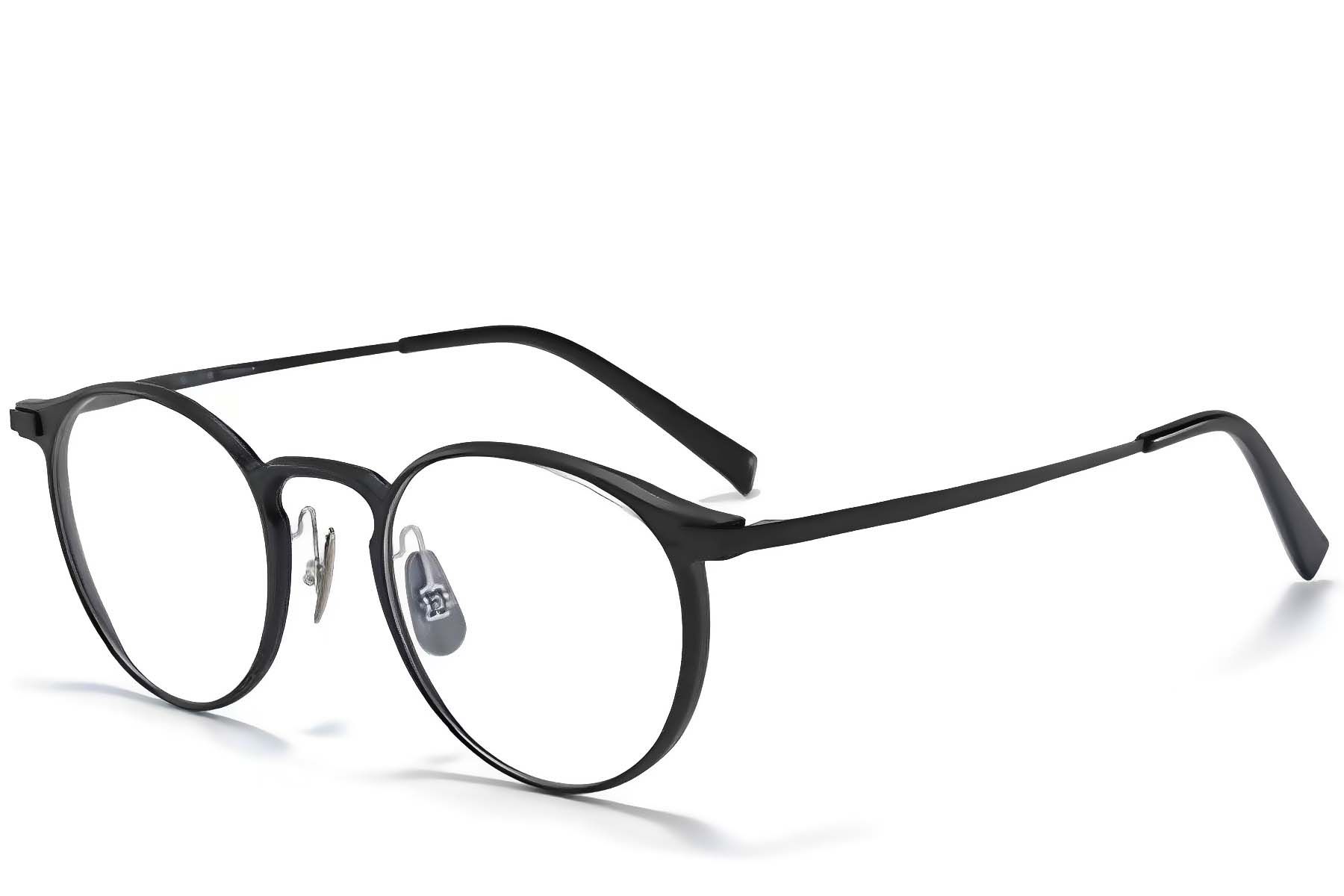 Gafas ovaladas de metal negro #BS1025-0299