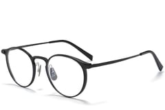 Oval Black Metal Glasses #BS1025-0299