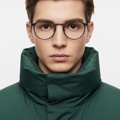 Gafas ovaladas de metal negro #BS1025-0299