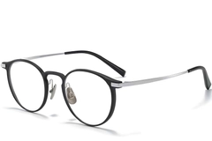 Oval Silver Metal Glasses #BS1025-0301