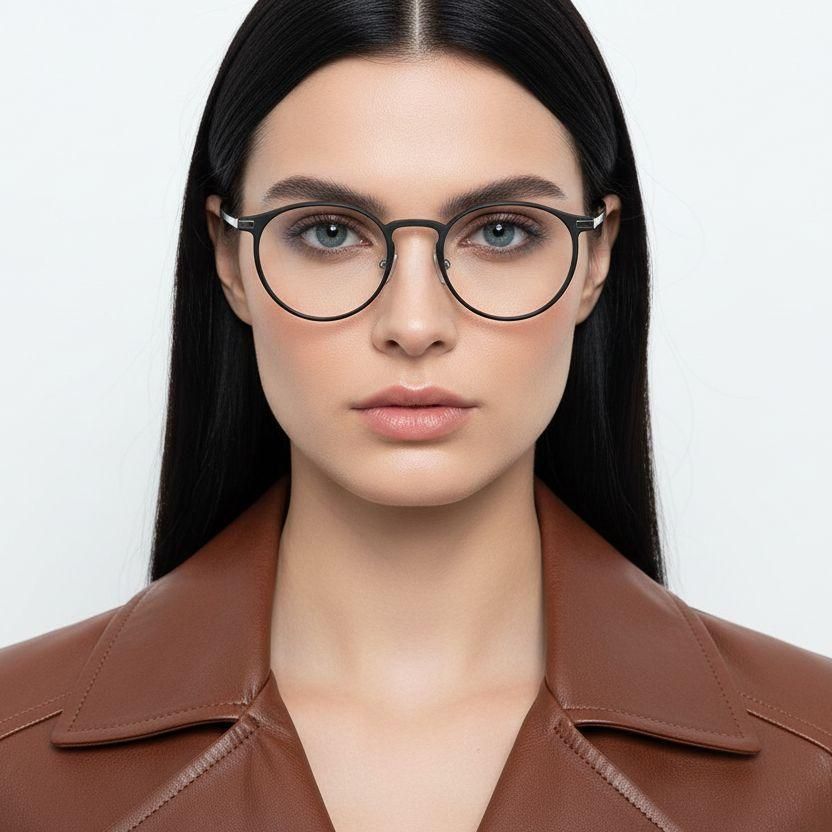 Ovale silberne Metallbrille #BS1025-0301