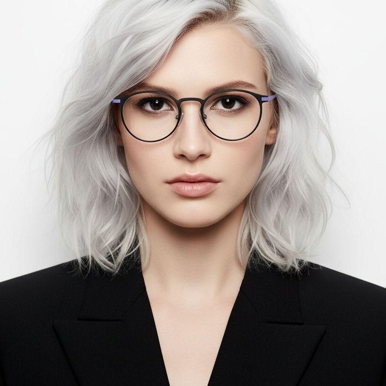 Oval Purple Metal Glasses #BS1025-0303