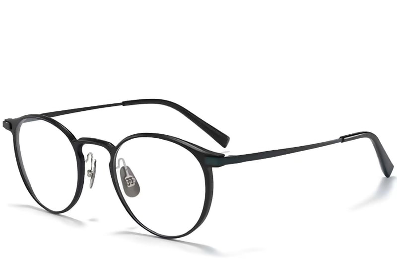 Oval Green Metal Glasses #BS1025-0304