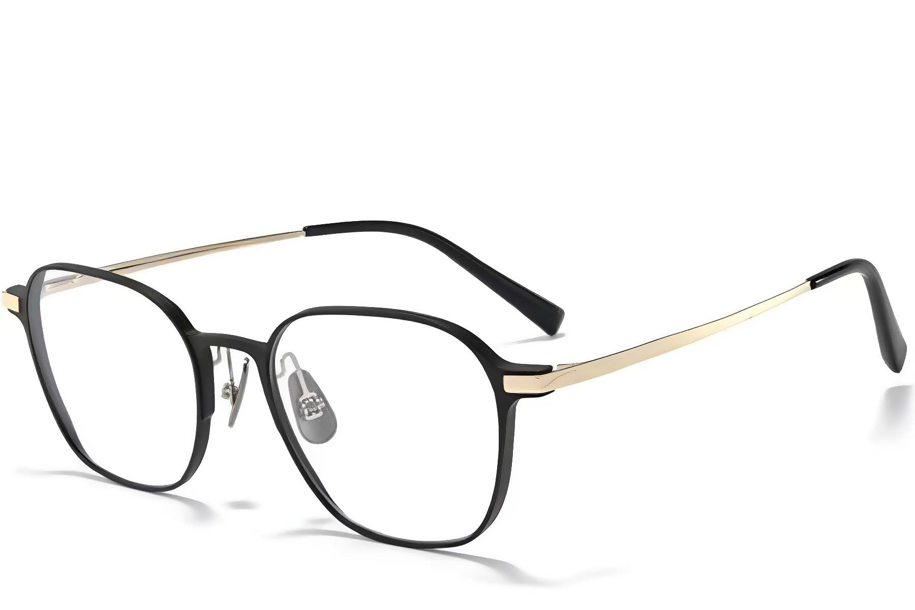 Rectangular Golden Metal Glasses #BS1025-0307