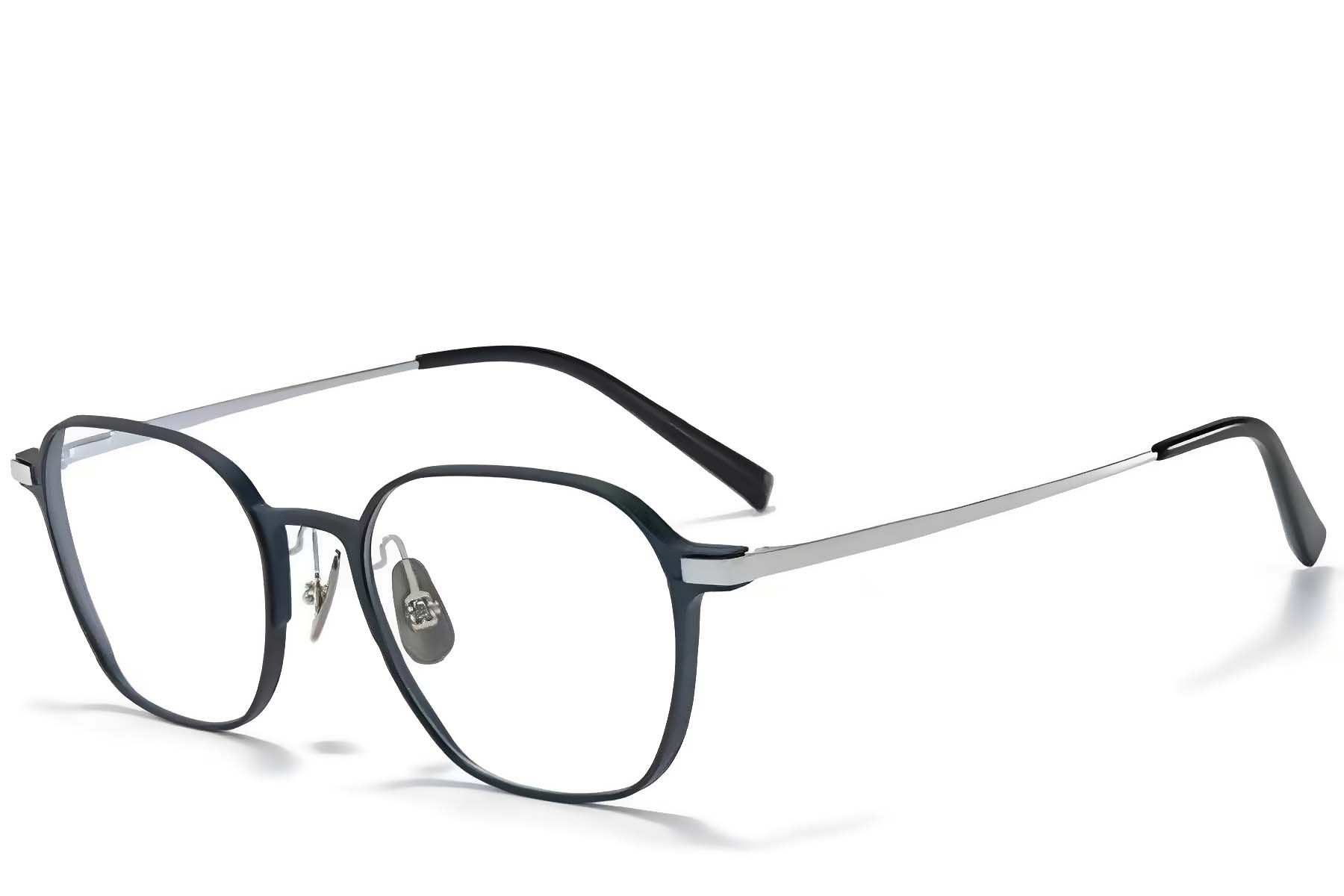 Rectangular Blue Metal Glasses #BS1025-0309