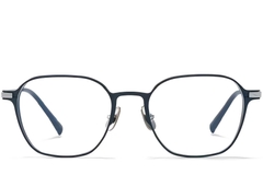 Rectangular Blue Metal Glasses #BS1025-0309