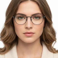 Rectangular Blue Metal Glasses #BS1025-0309
