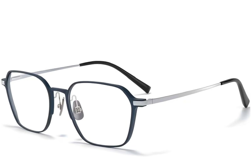 Geometric Blue Metal Glasses #BS1025-0313