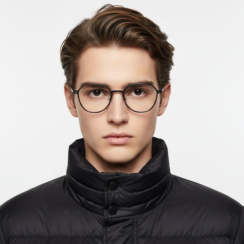 Geometric Grey Metal Glasses #BS1025-0317