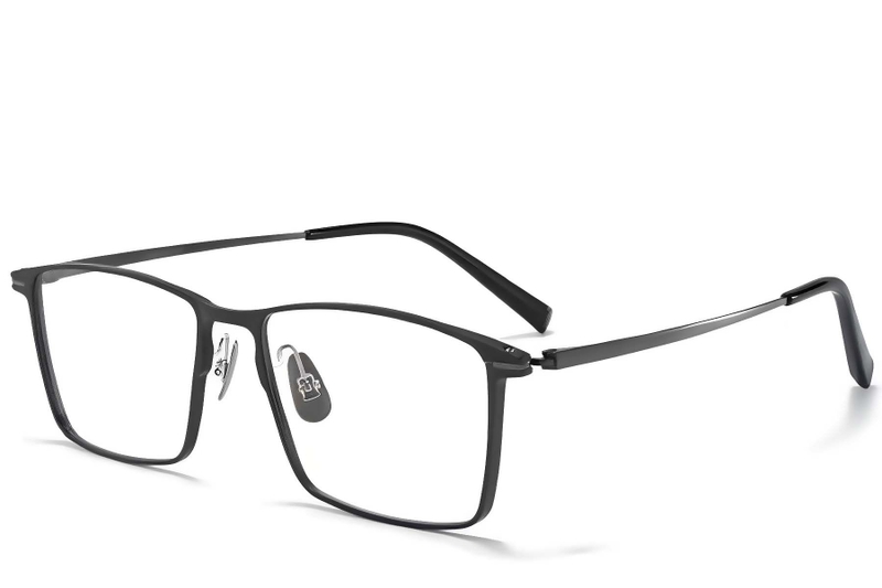 Rectangular Black Metal Glasses #BS1025-0325