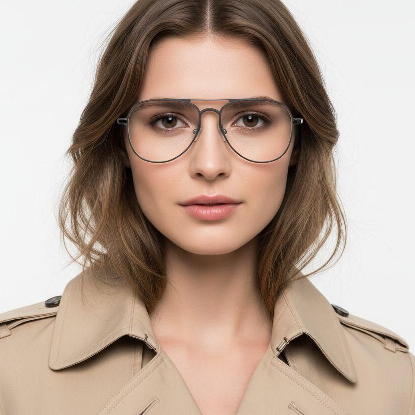 Gafas de metal gris aviador #BS1025-0328